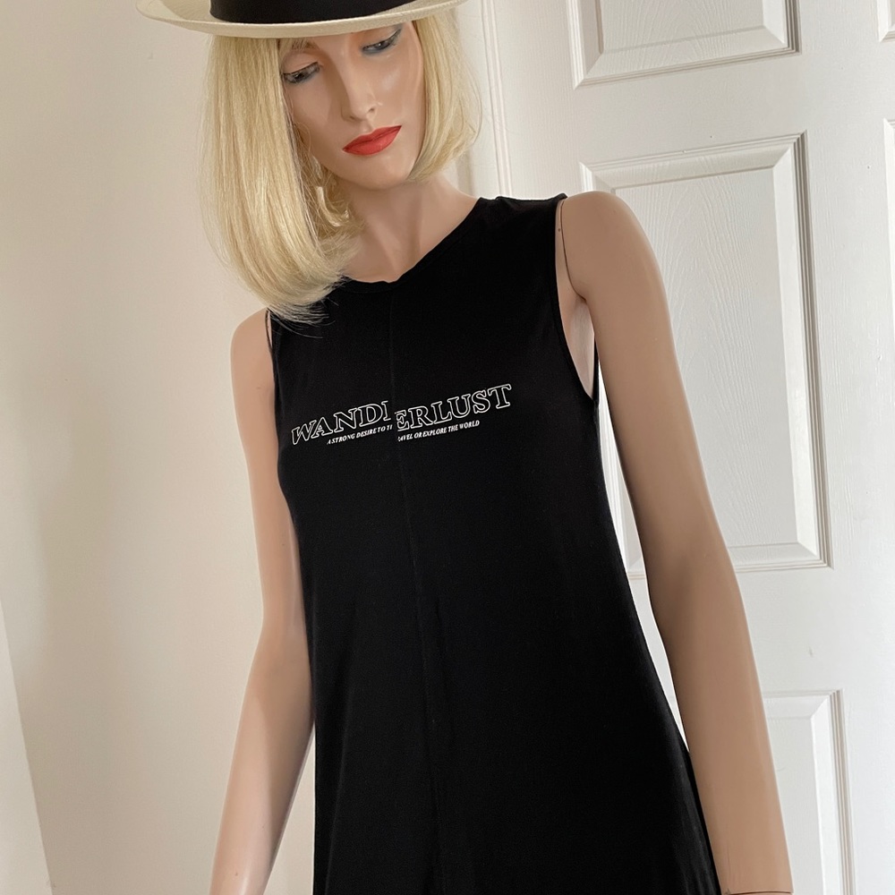 Mango Wanderlust Black Cotton Knit Midi Dress XS/S - Picture 5 of 11